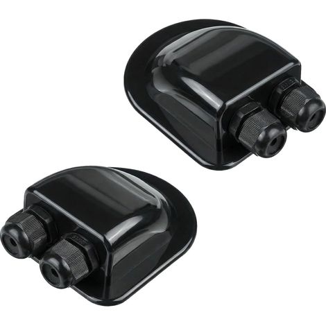 2PCS Passe-Toit IP68 Presse-étoupe Solaire étanche boîtier d'entrée de câble Double résistant aux intempéries, Caravane et Bateau Passe câble en ABS, Le Noir (1/5)