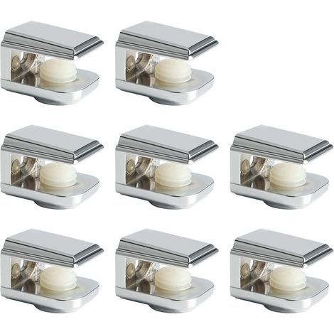 Ensemble de 8 pinces à verre, support de verre réglable, finition polie, convient aux verres de 5 à 8 mm d'épaisseur. (1/4)