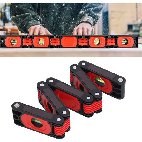 Outils pour le travail du bois : niveau, règle à bulle pliante multifonctionnelle, mesure multi-angles de haute précision des angles en décoration de bâtiments. (1/5)