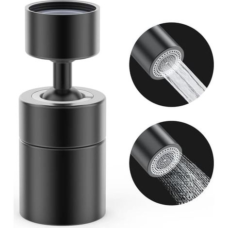 Aérateur de robinet pivotant à 360°, 2 positions réglables, mitigeur de cuisine en laiton massif, interrupteur rotatif, filtre de douche en mousse, (1/5)
