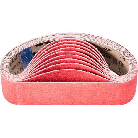 PFERD TOOLS Keramikkorn Schleifband BA 50x450mm CO-COOL80 für Edelstahl-Schliff mit Rohrbandschleifer 20 Stk (1/4)