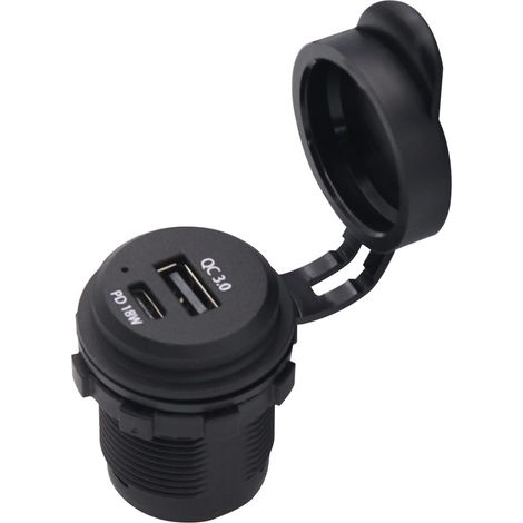 Lot de 5 chargeurs USB encastrables 12‑24 V – Sortie 5V 3,1 A – Diamètre de perçage 28 mm – Parfait pour tableau de bord auto et bateau (1/5)