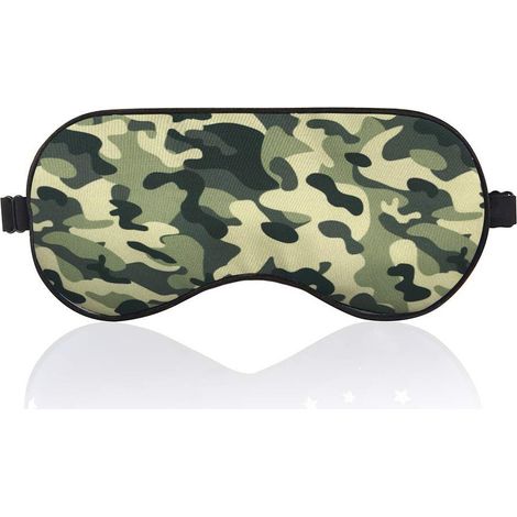 Masque de sommeil camouflage, masque de sommeil doux et confortable avec sangle de tête ajustable, protection contre la lumière pour enfants, femmes et hommes. (1/5)