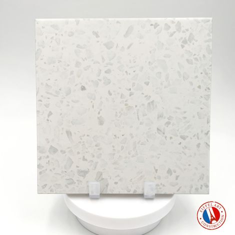Aelle - Carrelage sol / mur effet terrazzzo blanc 20x20 cm STRACCIATELLA BATTUTO NACAR - Vendu par boîte de 1 m² (1/2)
