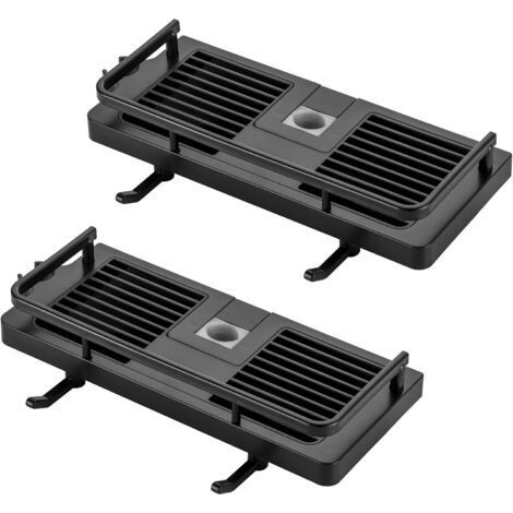 Étagère Douche Porte Savon Salle De Bain Rangement sans Percage, Crochets et Porte Serviette Murale Antirouille Auto-adhésif Support Noir 21MM-25MM (1/5)