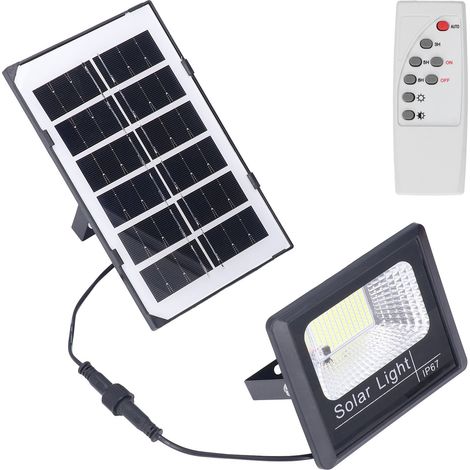Projecteur solaire extérieur 100 LED étanche IP67, applique murale solaire avec télécommande, lampadaire pour jardin, 40 W (1/5)