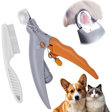 Tijeras luminosas para uñas de perros y gatos con luz LED - Cortauñas para mascotas - Tijeras prácticas para uñas (1/5)
