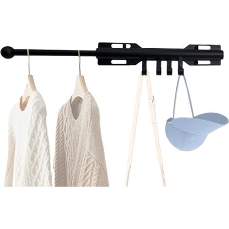 Tringles Valet De Placard Rallonge Extractible Réglable En Acier Au Carbone Tringle valet porte-cintres pour maison dortoir présentoir à chapeaux cuisine buanderie sacs de coucha (1/5)