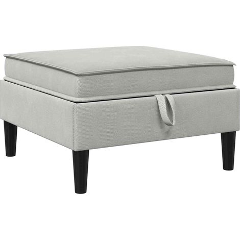 Pouf avec Rangement Gris clair Velours vidaXL (1/5)
