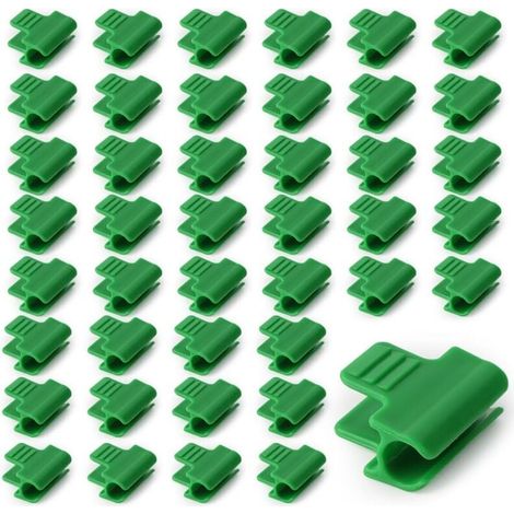 50 Pièces Pinces Fixations pour Serre 11mm, Clip de Film de Serre, Pince à Effet de Serre, Clip pour Tige de Tube de Serre, Clip Cerceau Tunnel de Filet en Plastique, pour Serres, Cadre, Abris (1/4)