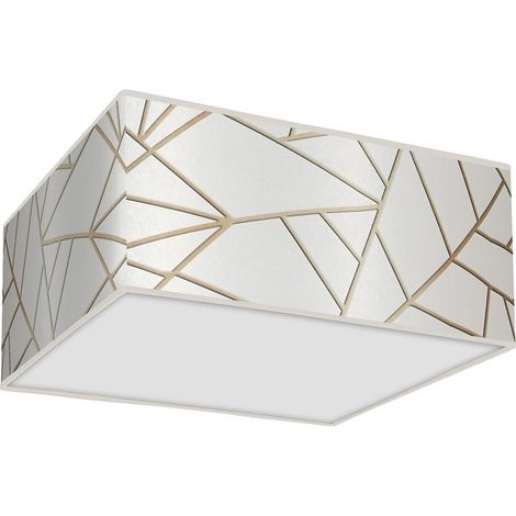 Plafonnier Ziggy Milagro blanc tissu carré 40cm 2xE27 (1/5)