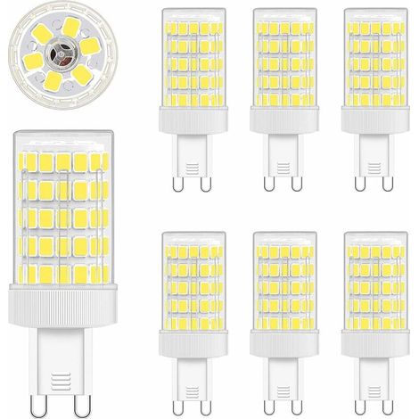 G9 LED-Lampe, Kaltweiß, 10 W LED G9 6000 K, entspricht 80 W Glühlampe, 900 lm, 220 V Wechselstrom, 360° Abstrahlwinkel, 86 x 2835 SMD, nicht dimmbar, 6er-Pack (1/5)