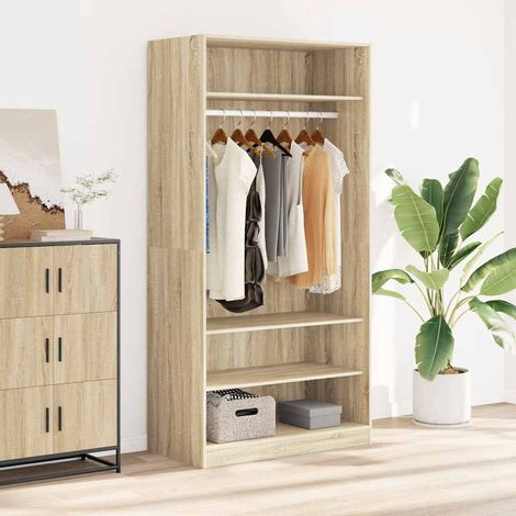 vidaXL Armario de madera contrachapada roble sonoma 100x50x200 cm (1/5)