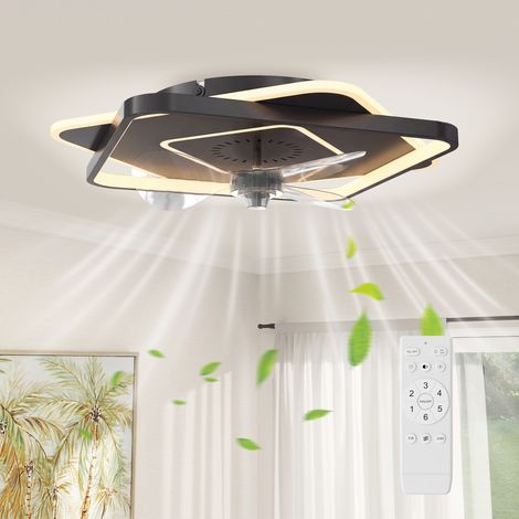 Deckenventilator mit Licht und Fernbedienung, LED-Deckenventilator mit 6 Geschwindigkeiten, 3 Farbtemperaturen