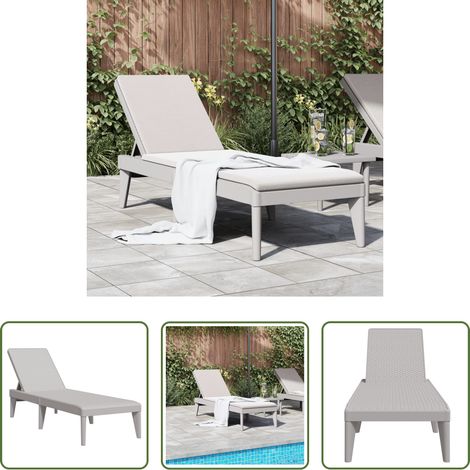 Gartenliege - Sonnenliege Grau 186x60x29 cm PP (1/5)
