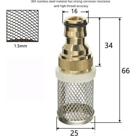 1 Pièce Filtre de Lavage Auto 16mm, Crépine Laiton pour Pompe d'Irrigation Jardin et Pulvérisateur (1/2)