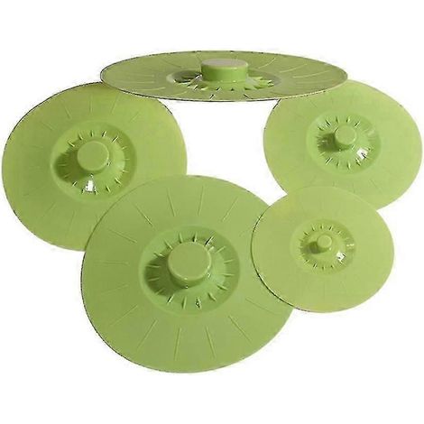 Lot de 5 couvercles en silicone étanches et hermétiques, avec vide-poches. (1/5)