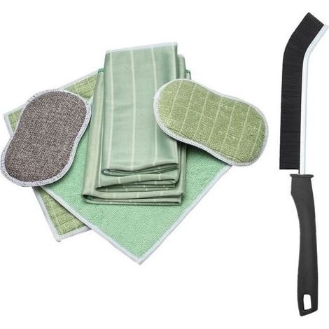 Lot de 6 Chiffon Bambou Microfibre pour Vitres Miroirs Carreaux Carrosserie Microfibre Bambou Vitre Ménage Salle de Bain,De plus, une brosse à écart vous sera offerte en bonus (1/5)