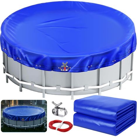 Bache Piscine Ronde pour Piscines ø 420-460 cm, Bache Hivernage Piscine Hors Sol Résistante aux UV, en Polyéthylène De 200 G/M², Bâche Piscine pour L'été et l'hiver, ø 520 cm (1/5)