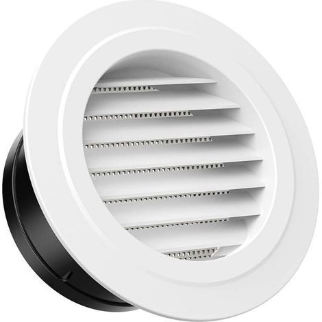 100mm Grille de Ventilation en Plastique Aeration Ronde avec Moustiquaire Grille pour Intérieur et Extérieur Entrées et Sorties d'air Murales et de Plafond (1/4)