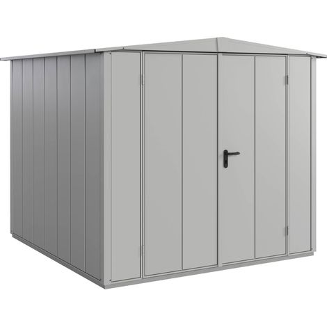 Hörmann Metall-Gerätehaus Berry Modern mit Satteldach Typ 2, 259 x 248 cm, weißaluminium, 6,4 m², 2-flüglige Tür (1/5)