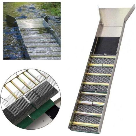 Rampe d'Orpaillage Pliante 127 cm en Alliage d'Aluminium, Kit d'Orpaillage Portable, avec Tapis d’Orpaillage, Matériels pour Mineur Prospecteur d’Or Jardin Rivières (1/4)