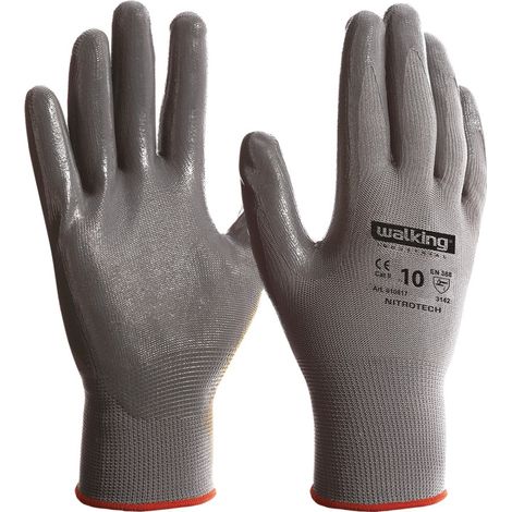 Guanti Da Lavoro Rivestiti In Nitrile Walking Nitrotech Grigio 10