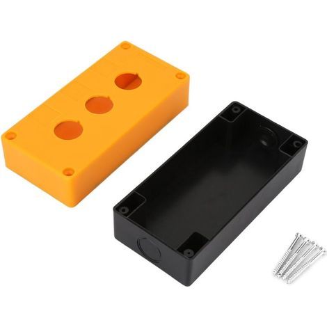 Interrupteur à Bouton Boîte De Contrôle Pour Appareils Électriques 3 Boutons Poussoir Ou Commutateurs 22mm Case Controls Switch(Jaune)