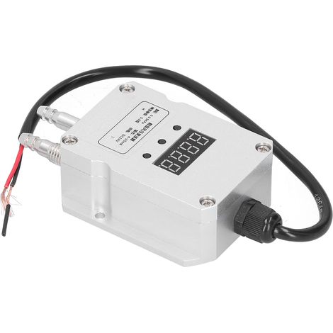 Transmetteur de pression différentielle 0‑0,5 kPa, affichage numérique, détection du vent, argent, 4‑20 mA, 24 V CC (1/5)