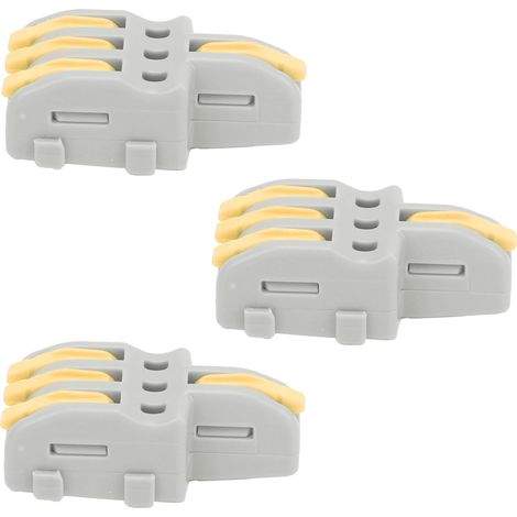 Lot de 20 connecteurs rapides SPLF13, 1 entrée, 3 sorties, répartiteur de câbles TTap pour moteurs d'éclairage 250 V (jaune) (1/5)