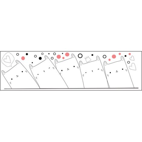 Autocollant de voiture chat mignon, autocollant mural en PP imperméable, pour la décoration intérieure, transparent, 20 x 74 cm / 7,9 x 29,1 pouces (1/3)