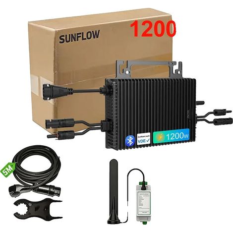 Micro-onduleur solaire, haute efficacité, surveillance intelligente, 1200W, 230V (1/2)