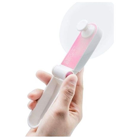 Mini ventilateur électrique portatif, ventilateur à main rechargeable, portable, pliable, fonctionnant sur batterie, petit ventilateur de bureau pliable (rose) (1/5)