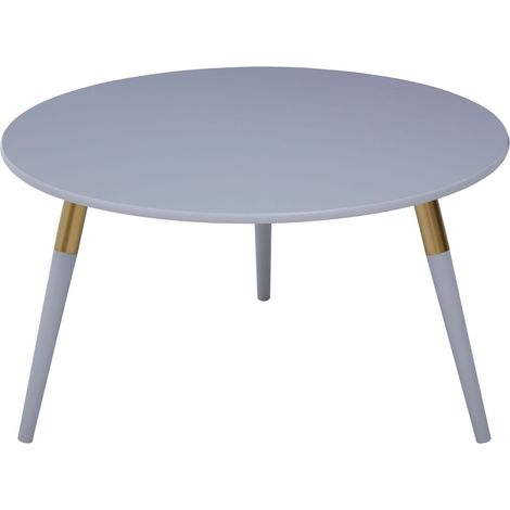 Interiors by Premier Light Grey Coffee Table, Triangular Large End Table, Long Lasting Round Top Coffee Table for Indoor, Outdoor (1/5)
