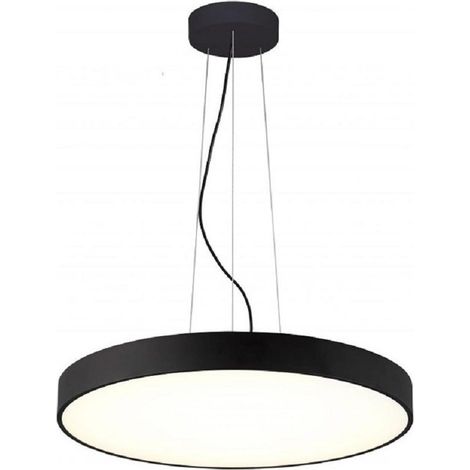 TRADE SHOP - Lampadario Cerchio 40 Cm Led 43 W Lampada Up Down Sospensione 2 Temperature Luce - Nero