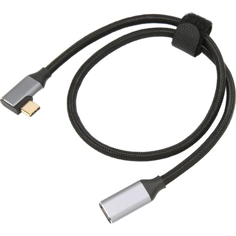 90°-USB-C-Kabel, 100 W, 10 Gbit/s, 0,5 m, Schnellladefunktion, 4K 60 Hz, USB 3.1 Gen 2, Stecker auf Buchse (1/5)