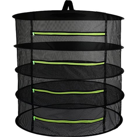 Panier suspendu à 4 niveaux avec fermeture éclair, séchoir pliable en filet pour fleurs, bourgeons et plantes (1/5)