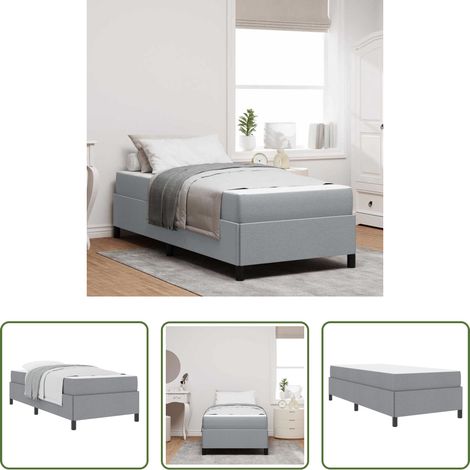 Matelas - Lit à ressorts Gris clair 80 x 200 cm tissu (1/5)