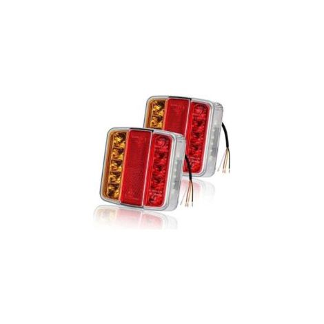 Adatto per fanali posteriori a due pezzi per rimorchi, 26 lampadine a LED, 12V, con indicatori di direzione, luci di stop, catarifrangenti e luci targa. Impermeabile IP67, multifunzionale, adatto per 