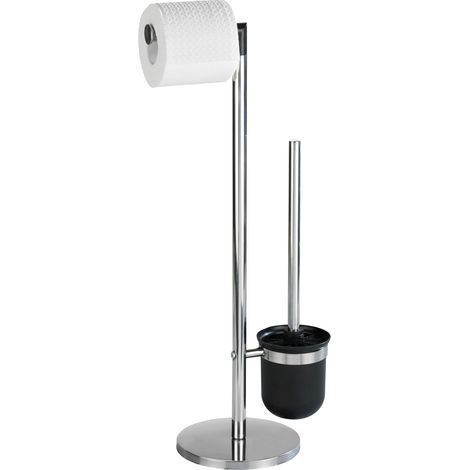 Escobillero Baño Portarrollo Pie Cromo Exclusivo Wenko