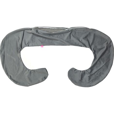 Fodera in velluto per cuscino per gravidanza BabyUniverse tipo C - grigio scuro (1/4)