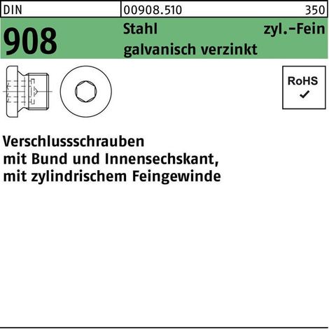 Bouchon vissable DIN 908 m.Bund/Innen-6-kant
