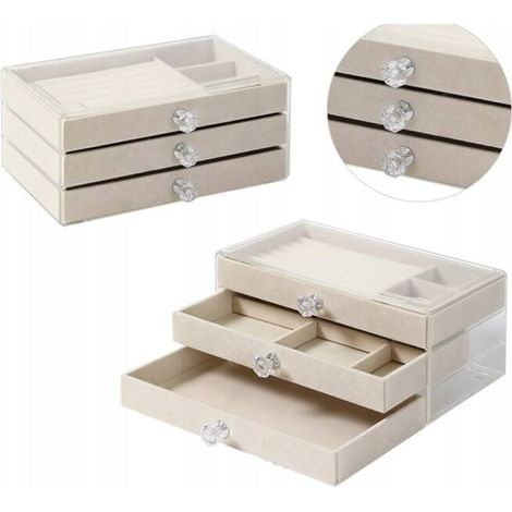 Caja de joyería ECARLA color crema PD152K