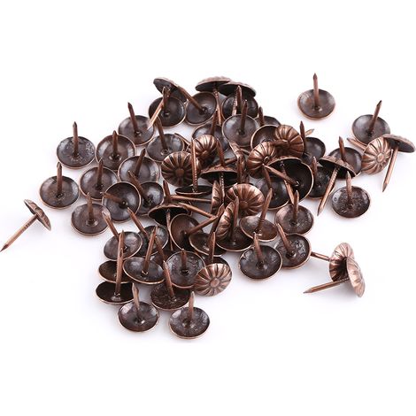 100 clous décoratifs vintage avec étiquettes en métal bronze, adaptés à la décoration de meubles, canapés, chaussures, portes, etc.
