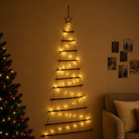 vidaXL Árbol de Navidad Colgante 150 cm 80 LED Blanco Cálido (1/5)