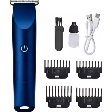 Tondeuse à cheveux numérique intelligente pour homme, lame en acier de précision, charge USB, endurance 120 min, 4 peignes guidage - (1/5)