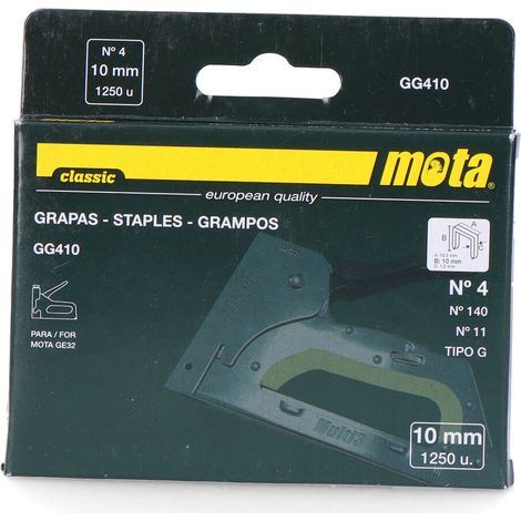 Grapas MOTA Nº 4 de 10mm 1000 Unid. Espesor 1,2mm GG410 (1/2)