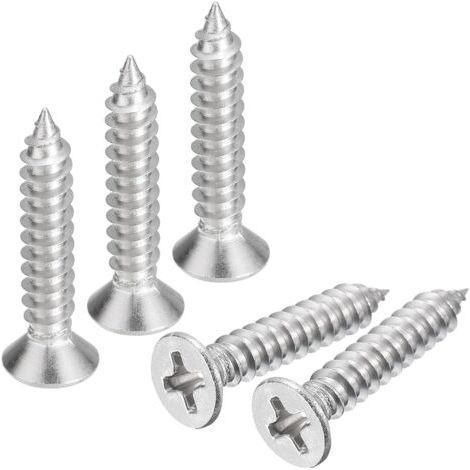 50 x 8 x 1" Flat Head Self-Tapping Wood Screws, 304 Stainless Steel (1/5)