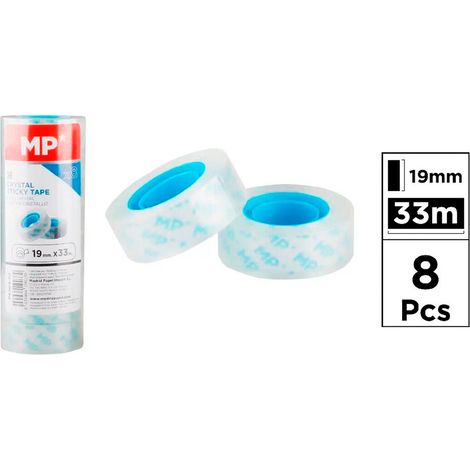 Cinta adhesiva transparente cristal 19 mm x 33 m