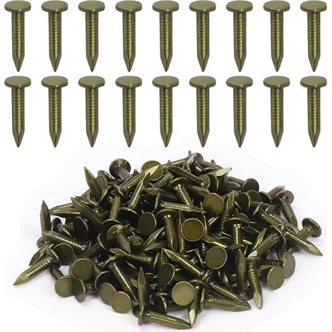 Lot de 300 clous en feutre de toiture en acier de 1,9 cm en vrac, épingles à tête large de 20 mm, clous de quincaillerie pour toiture, feutre, film isolant, fixation de panneaux en mousse (1/5)